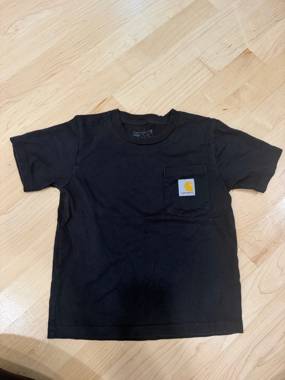 Carhartt Black Short Sleeve Pocket Tee with Yellow Logo